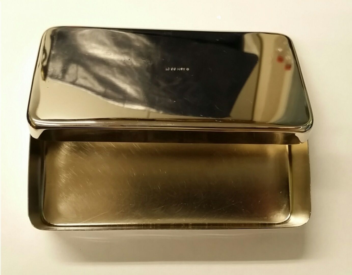 Schweizer Armee Antik Sterilisationsschale mit Deckel Edelstahl Dose Büchse Etui