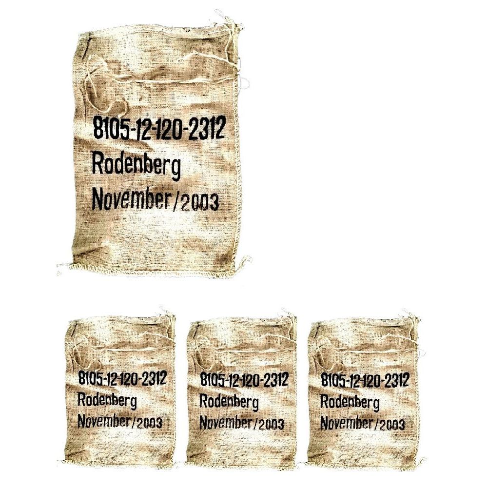 4 Stück BW Kaffeesack Jutesack Original mit Druck Rodenberg Deko Basteln Garten