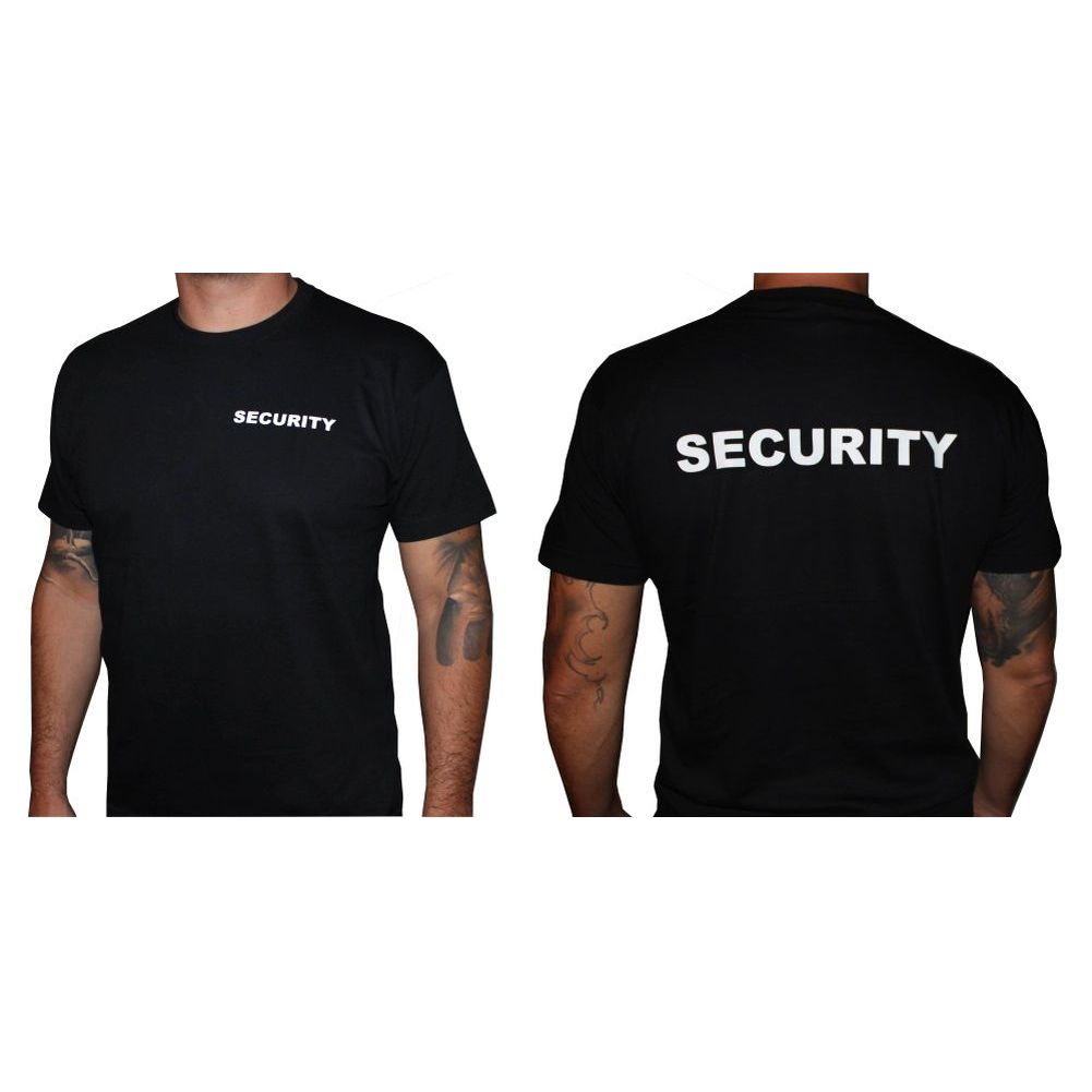 Security T-shirt Sicherheitsdienst Bekleidung Türsteher front-backprint Gr. S