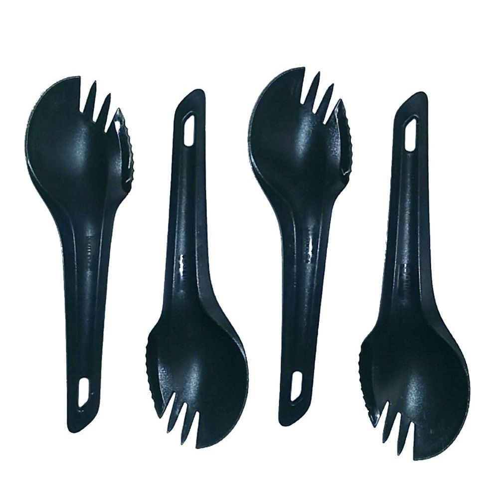 4 St.WILDO® Spork Oliv Campingbesteck Göffel Löffel Outdoor Trekking Ultraleicht