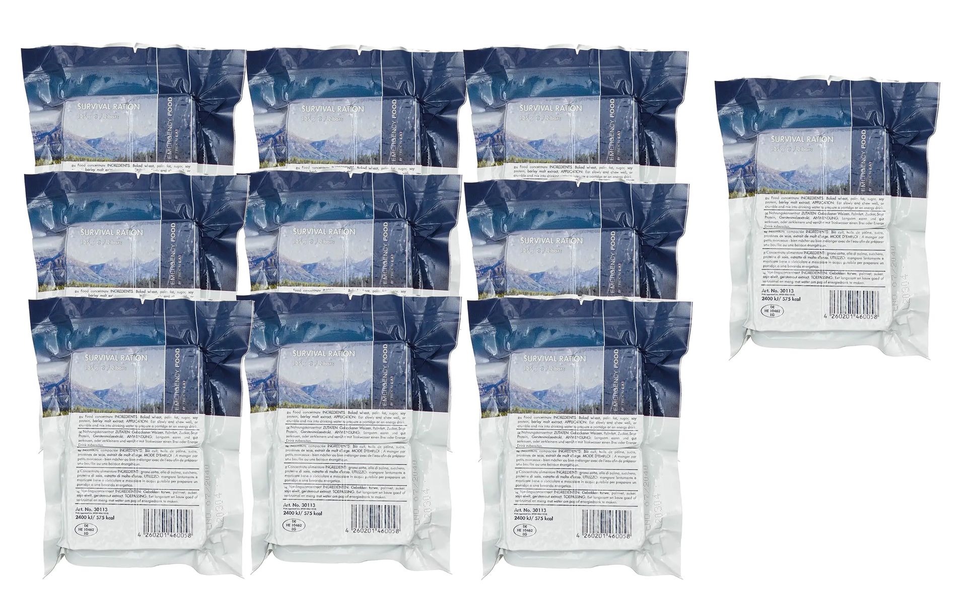 10er Pack Katadyn Emergency Food Survival Ration 10x125g