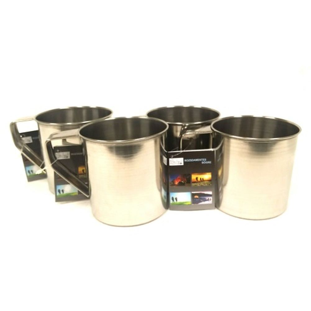 4 Stück Edelstahl Tassen Becher Camping Kaffeebecher Trinktassen 500ml