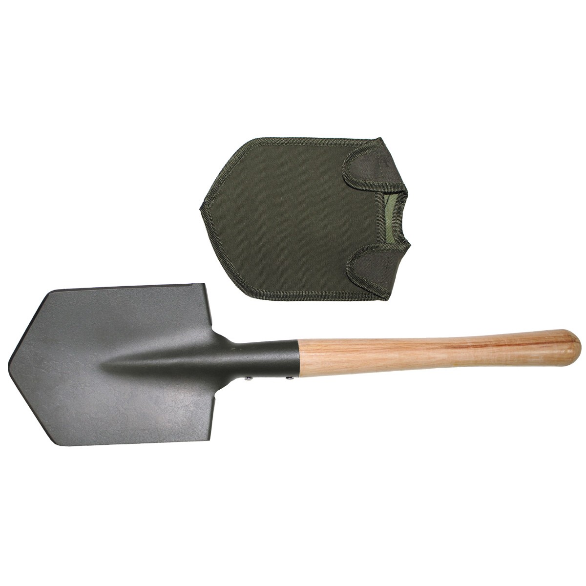 Feldspaten mit Holzstiel stabil mit Tasche Outdoor Garten Spaten