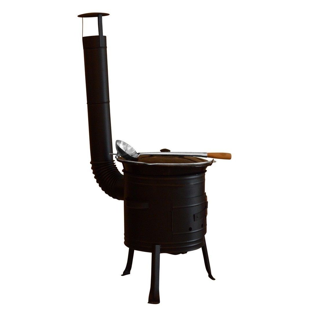 Gulaschkessel Partyofen Gulaschkanone Kamin Emaillekessel 14 l Schöpfkelle 250ml