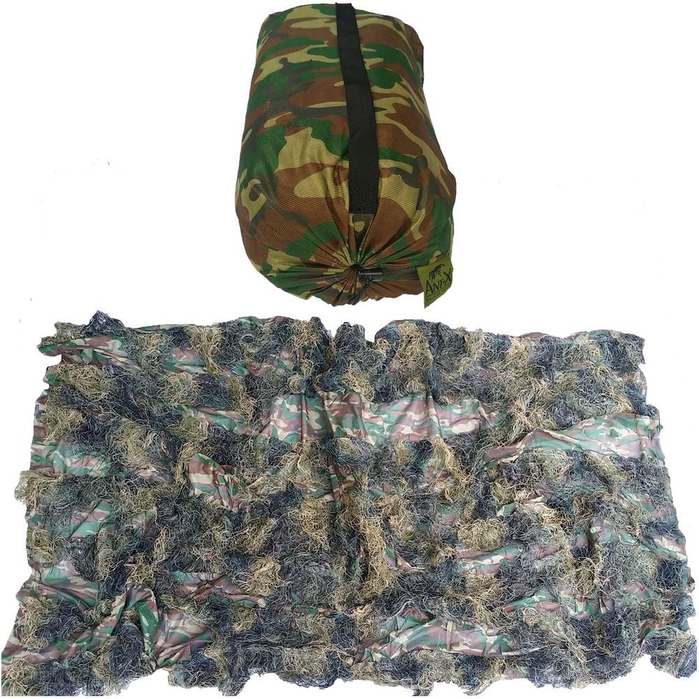 Ghillie Cover Tarndecke Jagd Tarnung Regenschutz Tarnnetz Woodland 2m x 3m