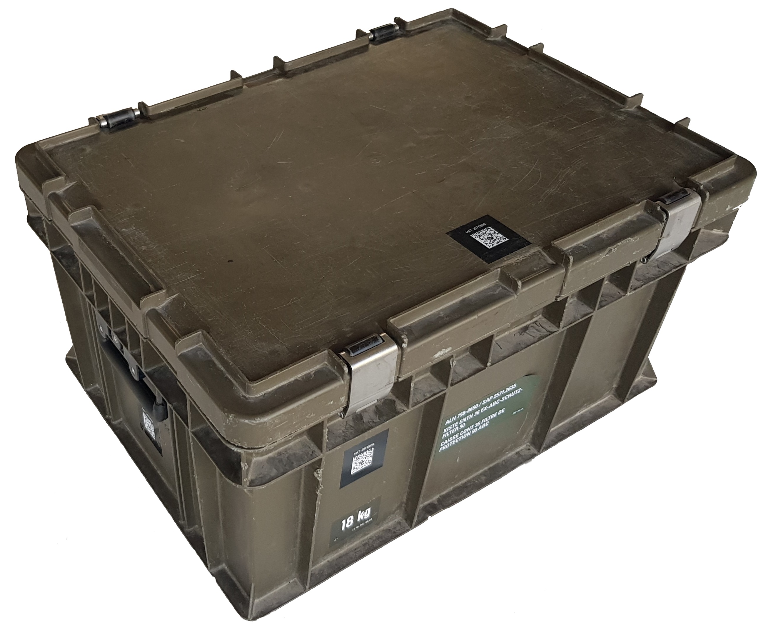 Bundeswehr GFK Transportbox 80x60x50 Cm – Wasserdicht & Staubdicht, Olivgrün